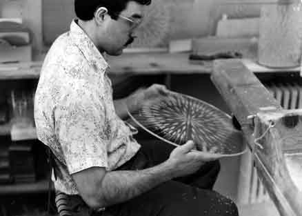 Hand carving a lucite tray